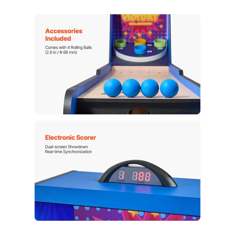 8ft Roll and Score Arcade Game Table with Electronic Scorer and 4 Balls image number 6