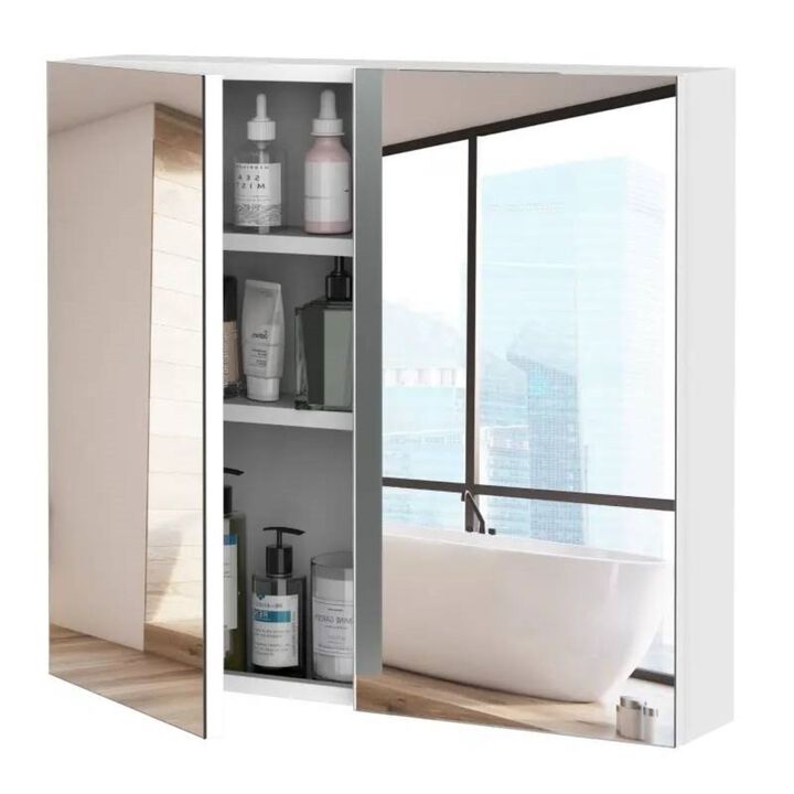 Hivvago 2-Door Bathroom Wall Mounted Medicine Cabinet 22 x 24 inch with Mirror