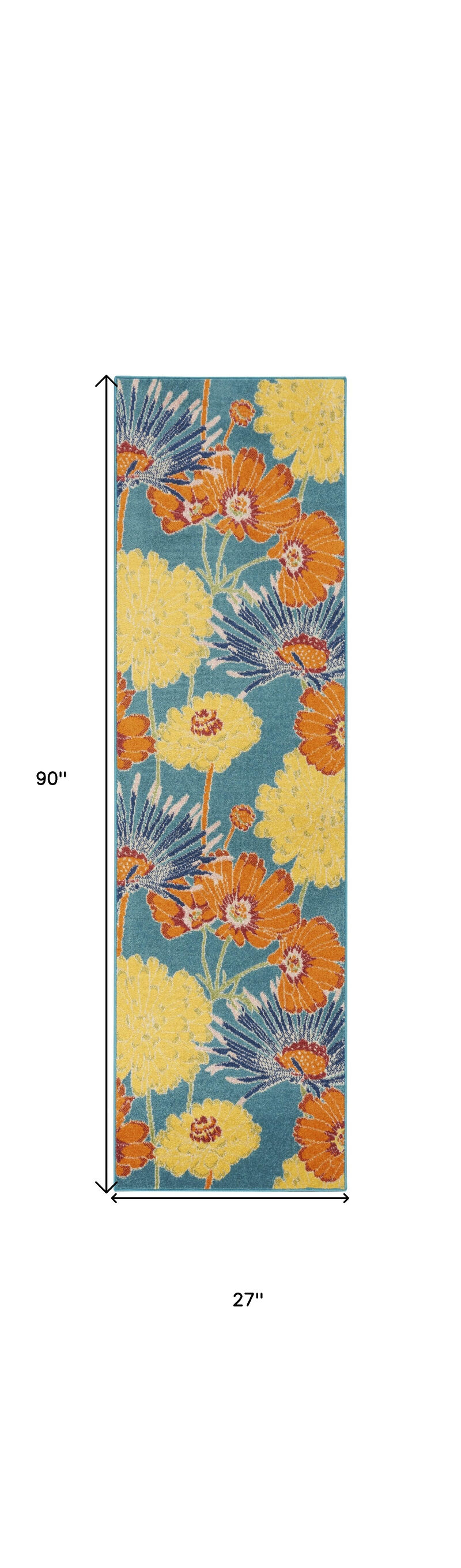 HomeRoots Floral Runner Rug image number 2
