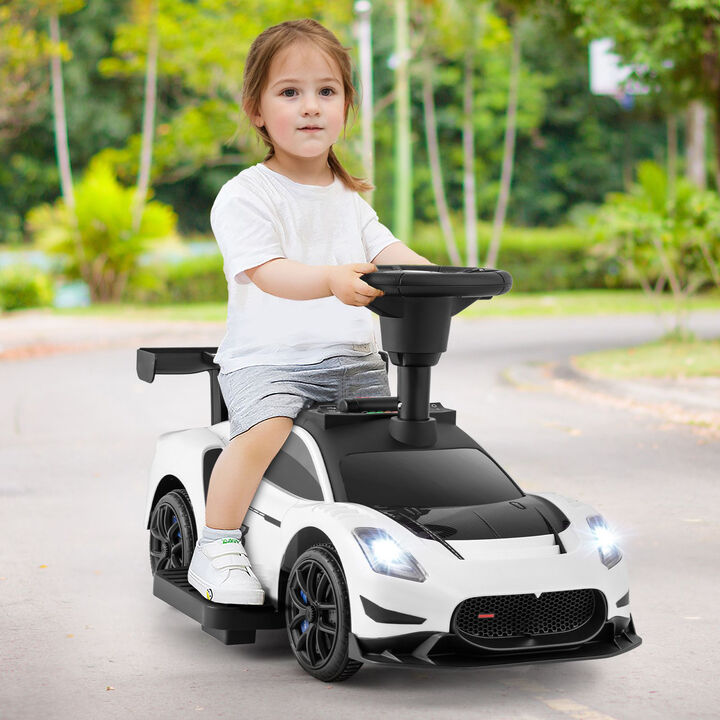6V Battery Powered Kids Ride-On Push Car with Foot Pedal and Music