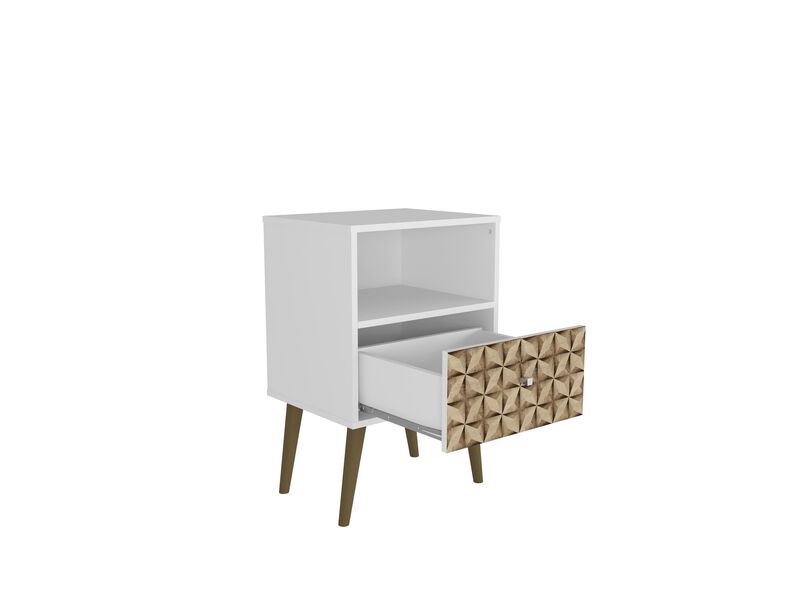 Liberty 1.0 Nightstand in White and Brown Pattern