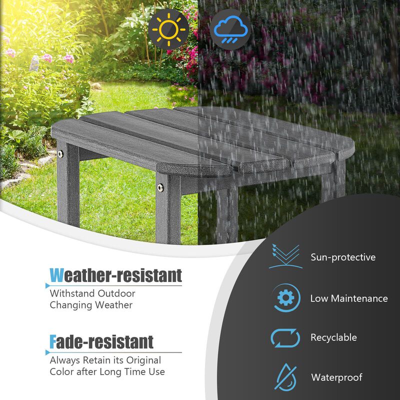 Weather Resistant Side Table for Garden Yard Patio Outdoor Use