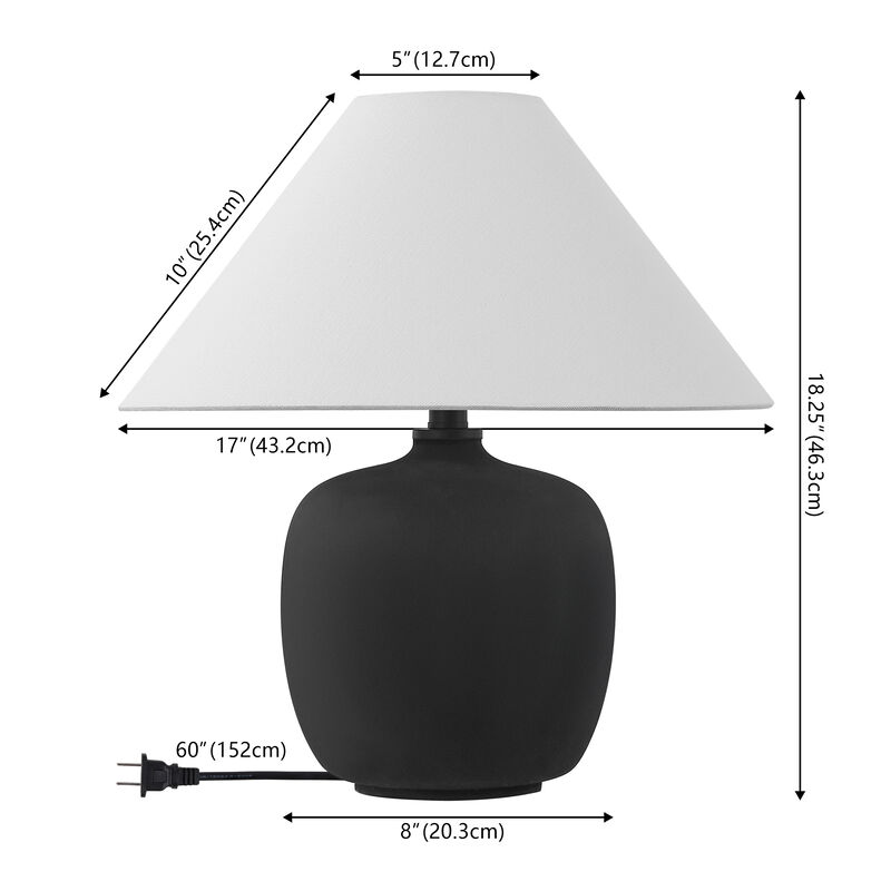 Delphi 18.25" Minimalist Scandinavian Resin/Iron LED Table Lamp