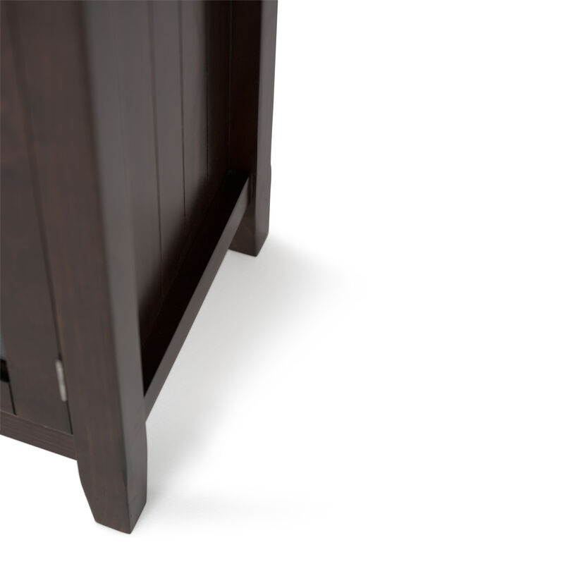 Acadian SOLID WOOD 62 inch Wide Transitional Wide Storage Cabinet in Brunette Brown