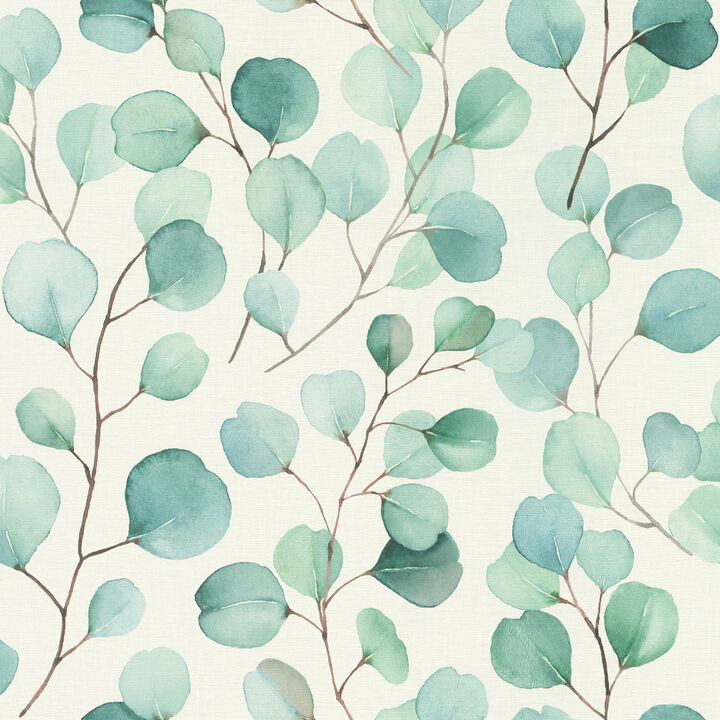 Elaina Aqua Watercolor Boughs Wallpaper