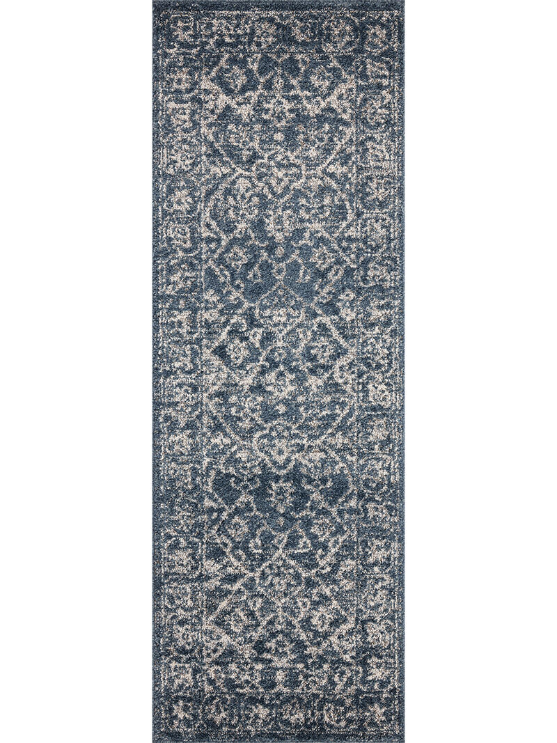 Gigi Navy/Stone 2'7" x 10'0" Runner Rug by Magnolia Home by Joanna Gaines x Loloi