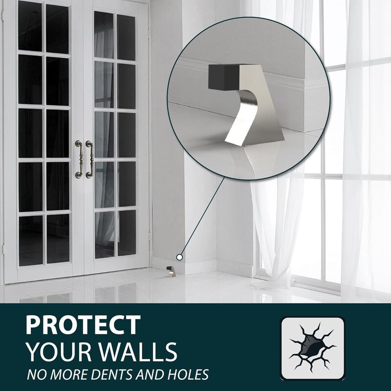 Mega Handles Curved Floor Mounted Soor Stoppers | Wall Protection from Door Knobs