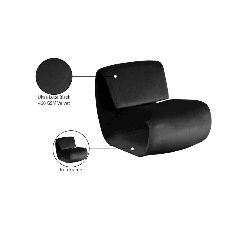 Meridian Furniture Nouveau Black Velvet Accent Chair
