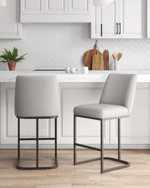 Serena Light Gray Counter Stools (Set of 2)