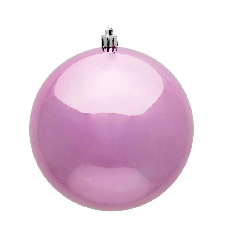 Vickerman 484586 - 4.75" Pink Shiny Ball Christmas Tree Ornament (4 pack) (N591279DSV)