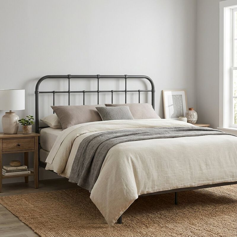 Metal King Headboard with Sturdy Frame and Sleek Minimalist Design image number 3