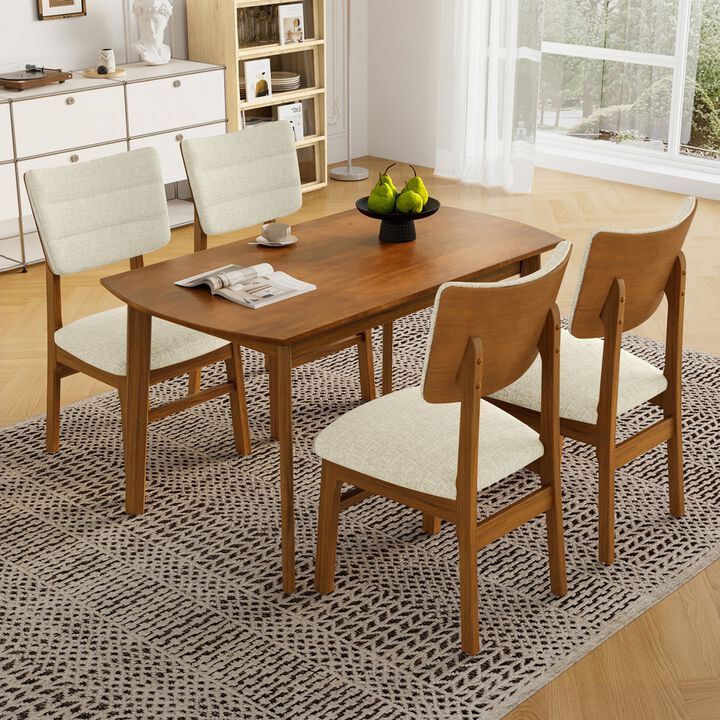 Zekast Scandinavian 4‑Piece Dining Table Set