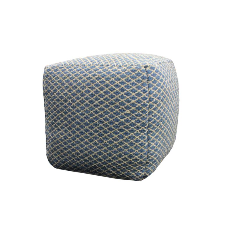 Contemporary Lia Blue Pouf