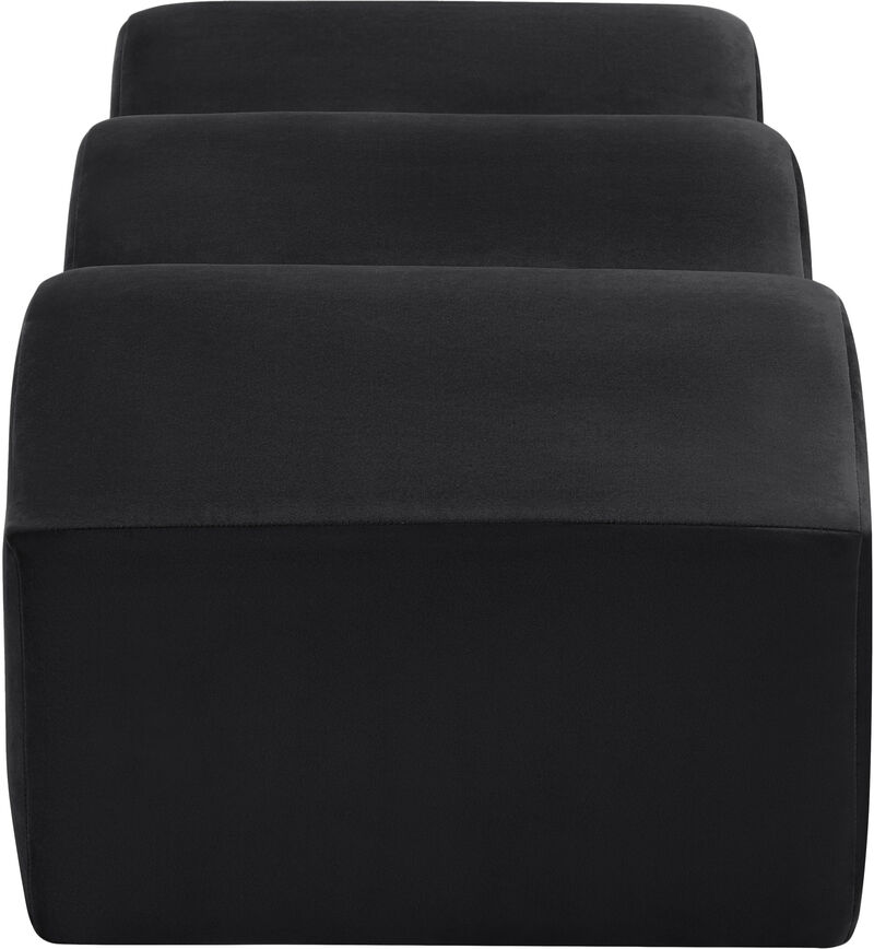 Meridian Furniture Wave Black Velvet Bench