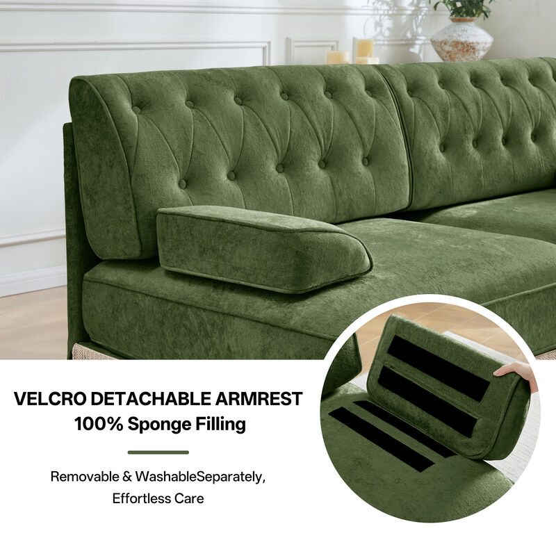TATEUS Velvet Fabric Sofa image number 7