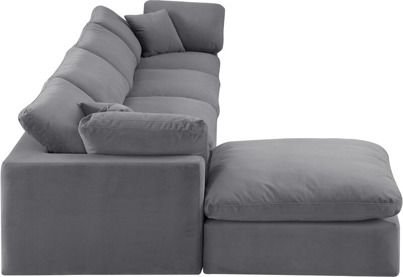 Meridian Furniture Comfy Grey Velvet Modular Sectional