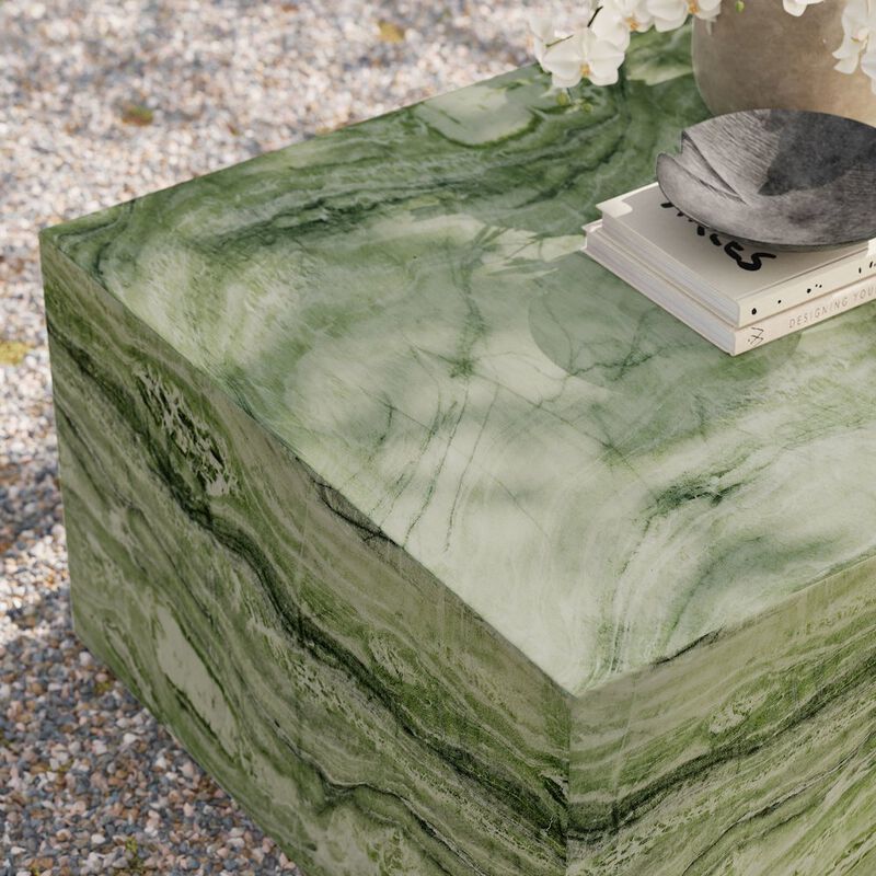 Modway Jordana Square Plinth Indoor - Outdoor Patio Concrete Coffee Table image number 8