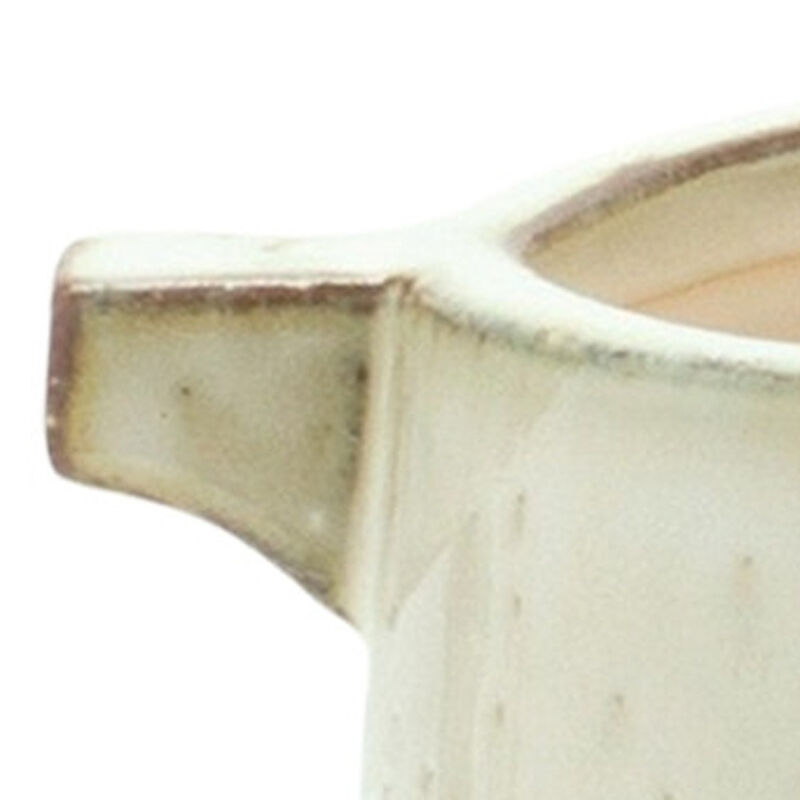 Hivvago Beige Clay 5.54113 ounce Round Pot Planter