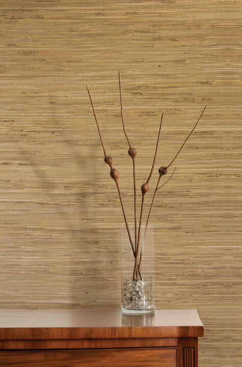 Daria Beige Grasscloth Wallpaper