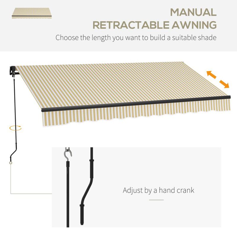 Hivvago Retractable Patio Awning for Deck or Balcony Shade image number 3