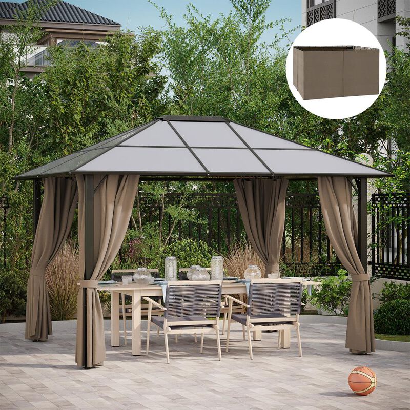 Hivvago Replacement Gazebo Walls 9.84' x 11.8' with C-Rings image number 1