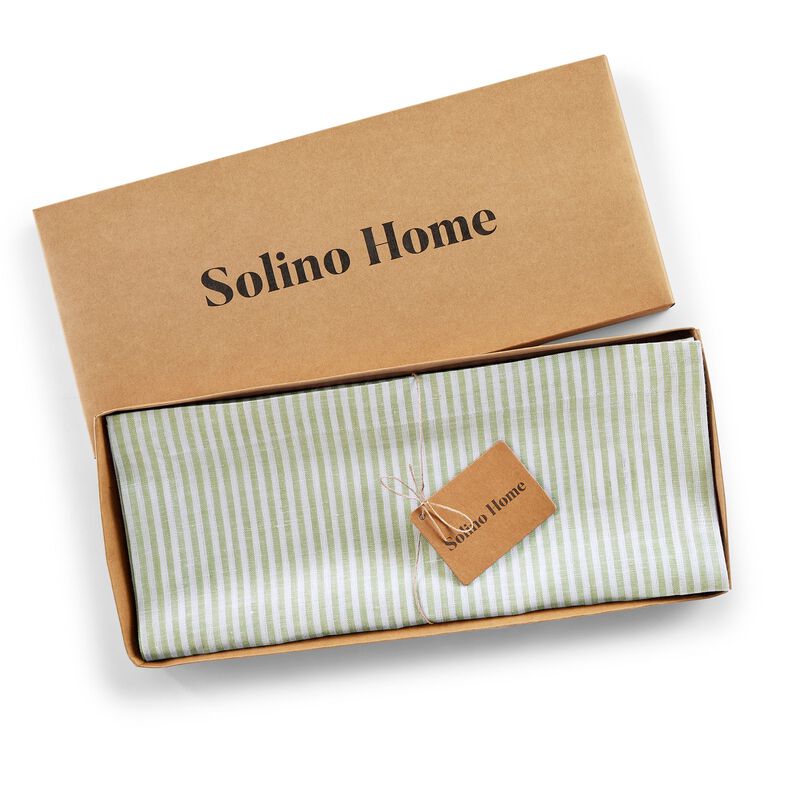 Christmas Linen Table Runner - Narrow Stripe, Solino Home