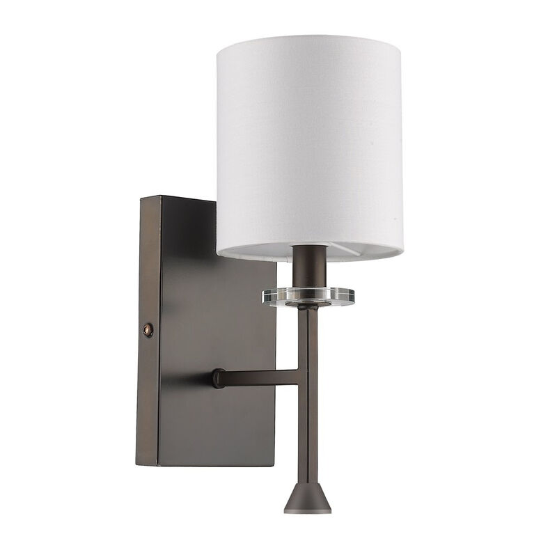 Hivvago Minimalist Bronze Wall Sconce with Fabric Shade