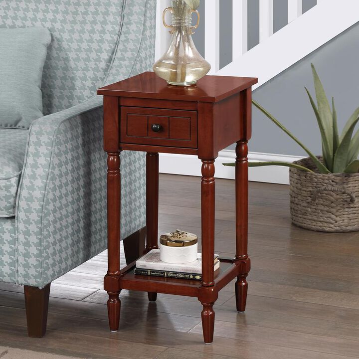 Convience Concept, Inc. French Country Khloe 1 Drawer Accent Table with Shelf Mahogany
