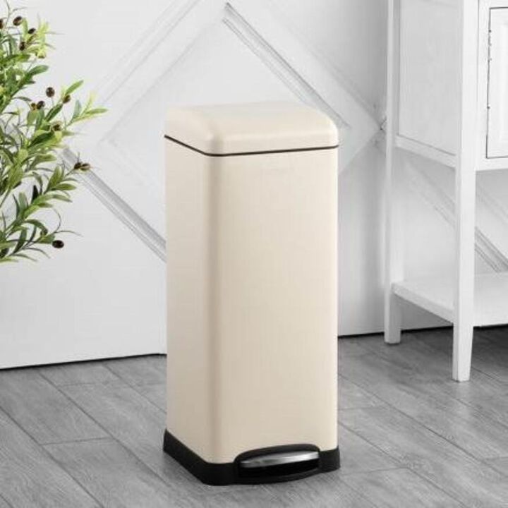 8-Gallon Retro Stainless Steel Step-On Trash Can