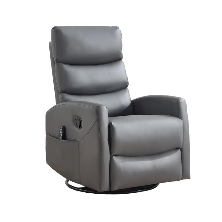Faux Leather Manual Recliner Chair Swivel Rocker Recliner with Heat & Massage
