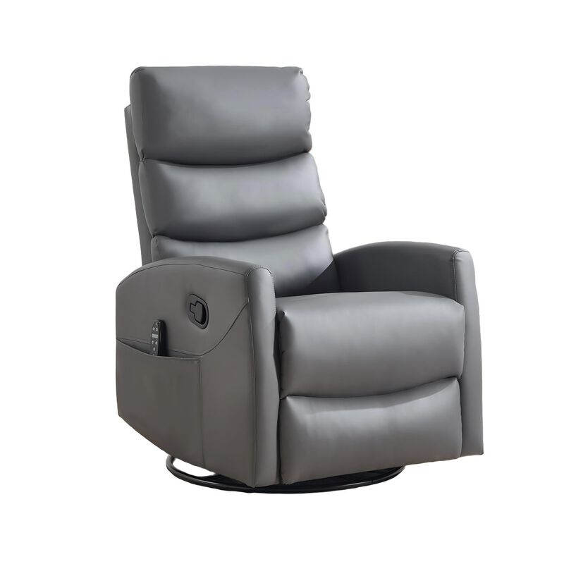 Faux Leather Manual Recliner Chair Swivel Rocker Recliner with Heat & Massage image number 0