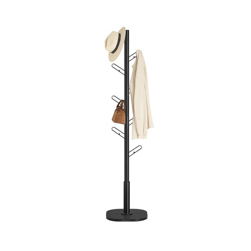 Rustic Tree Coat Rack for Entryway – Freestanding Wooden Stand with Stable Base and Hooks