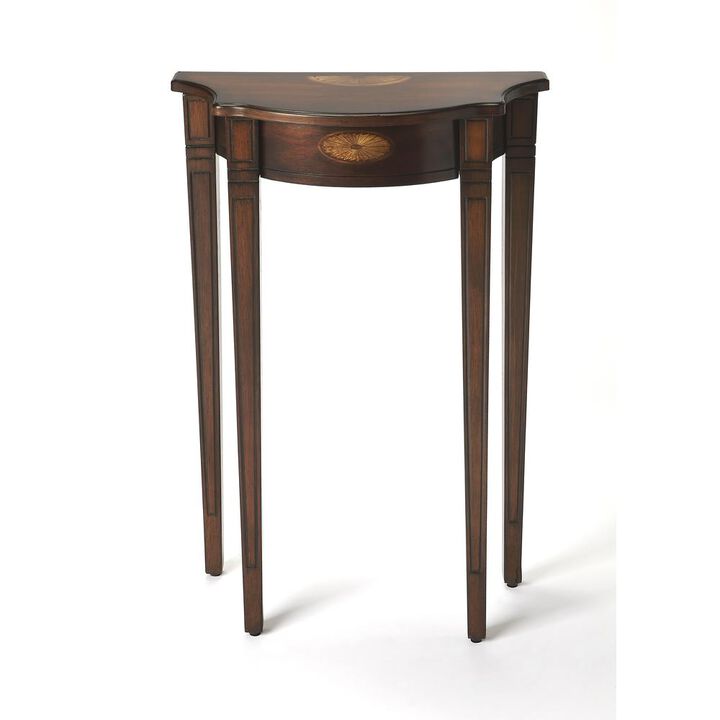 Hepplewhite Style Demilune Console Table Neoclassical Accent Hallway Table