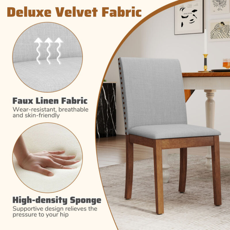 2 Piece Upholstered Dining Chair Set with Soft Padded Seat for Home Seating