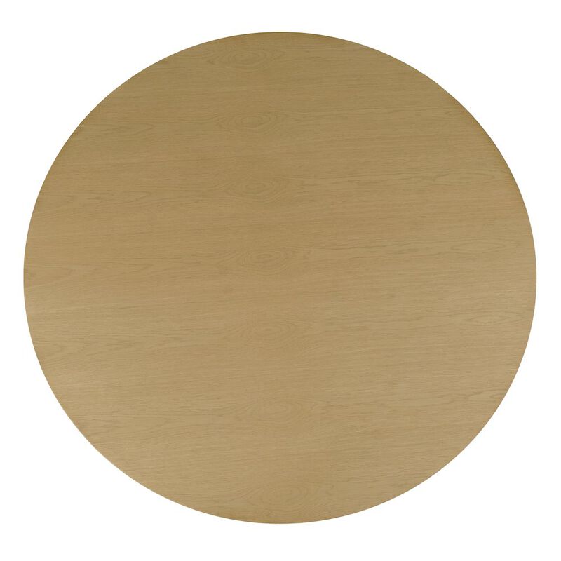 Jofran Auden 60 Round Mid-Century Modern Fluted Pedestal Base Dining Table