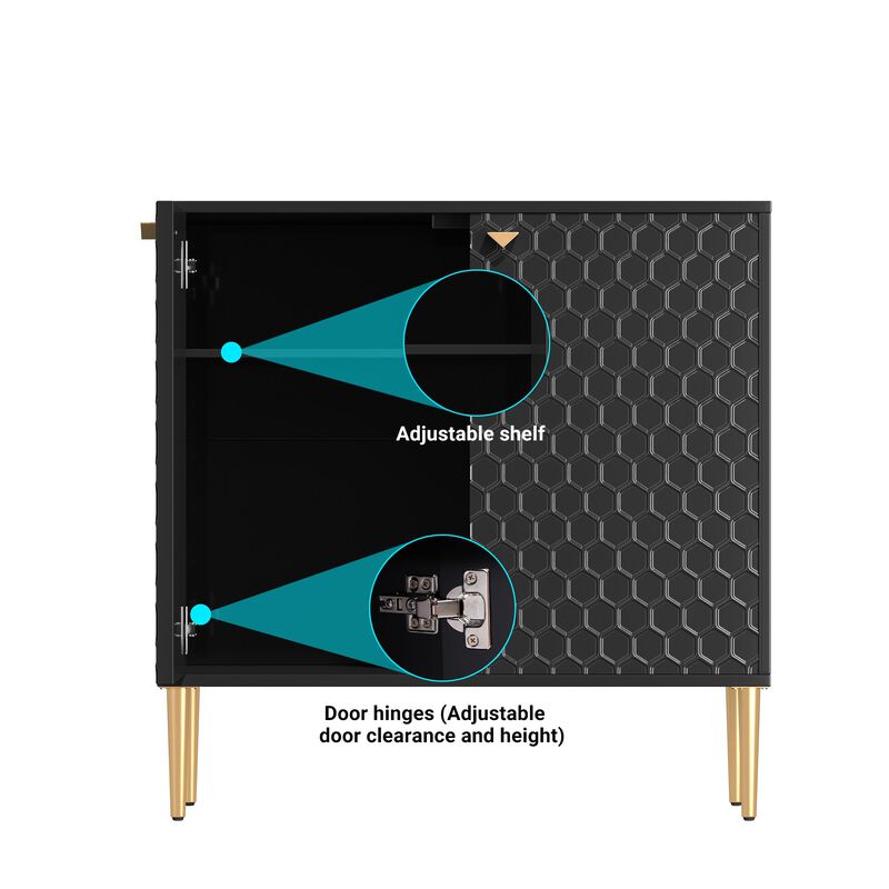 MONDAWE 32 in. H Modern Locker Accent Cabinet with 2-Door and Adjustable Shelves