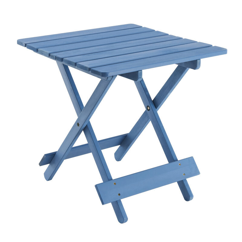 WOW PIONEER Folding Square Solid Wood Patio Side Table Portable Space-Saving Outdoor Furniture for Backyard Balcony Drinks Books Small Item Storage image number 0