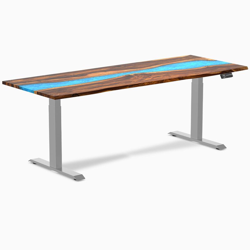 Desky Dual Resin Hardwood Sit Stand Desk image number 0