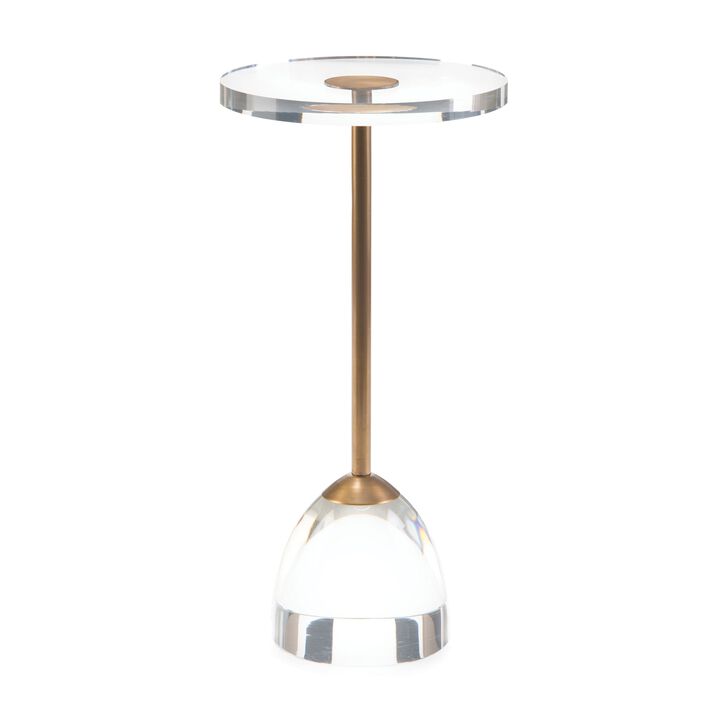 Brass And Acrylic Martini Side Table