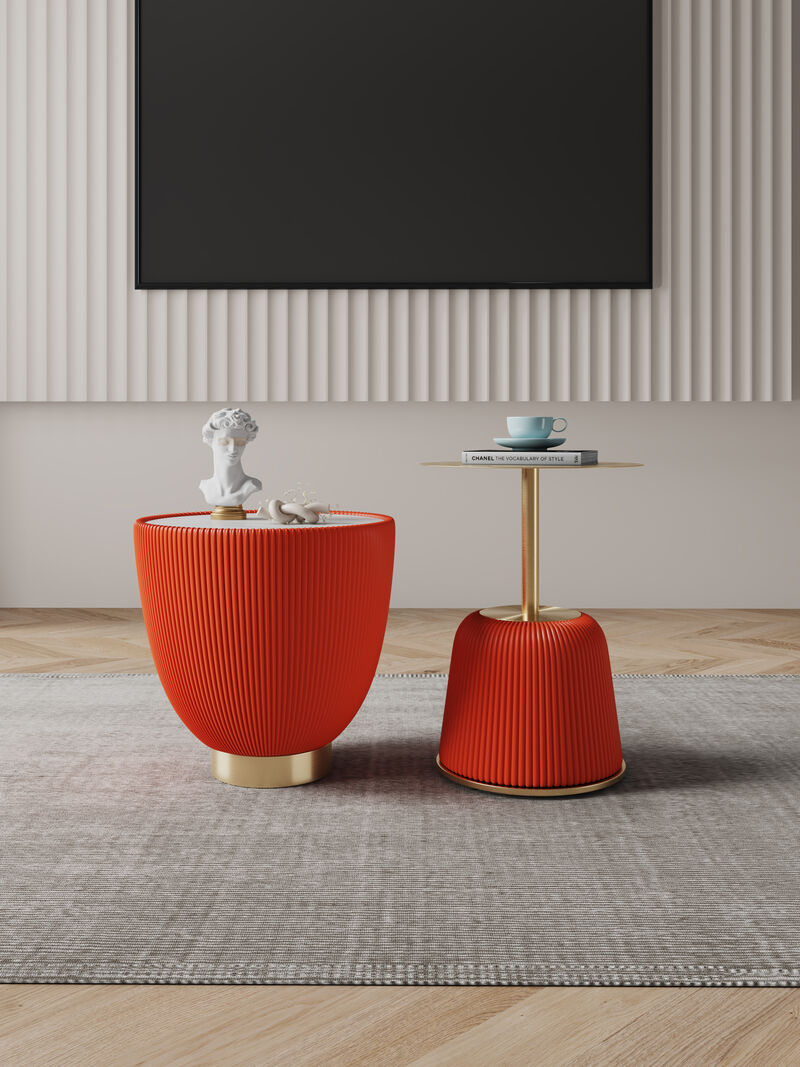 Anderson Orange End Table and Accent Table Set