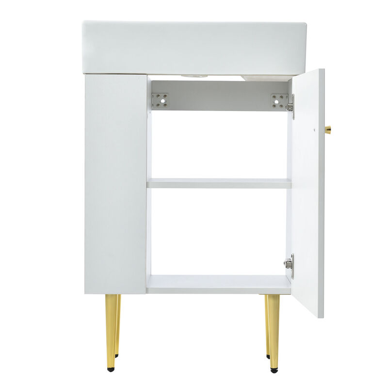ELEMENT ACE 21.6 Inch Freestanding Bathroom Vanity Cabinet Without Sink Large Open Storage Waterproof Coating Soft Close Doors Easy Assembly for Bath Spaces image number 3