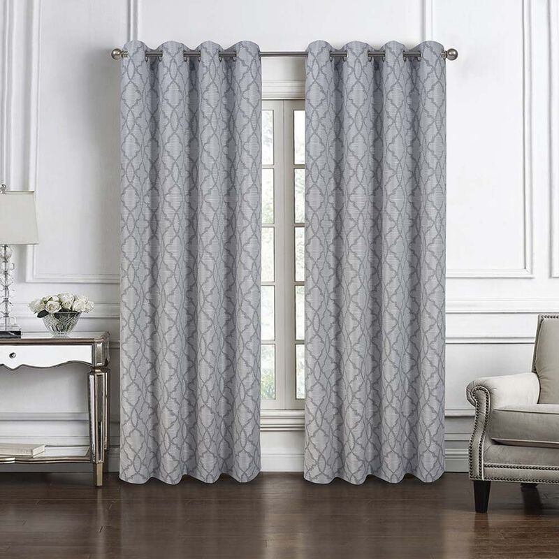 RT Designers Collection Brookfield Jacquard High Quality Light Filtering Grommet Curtain Panel