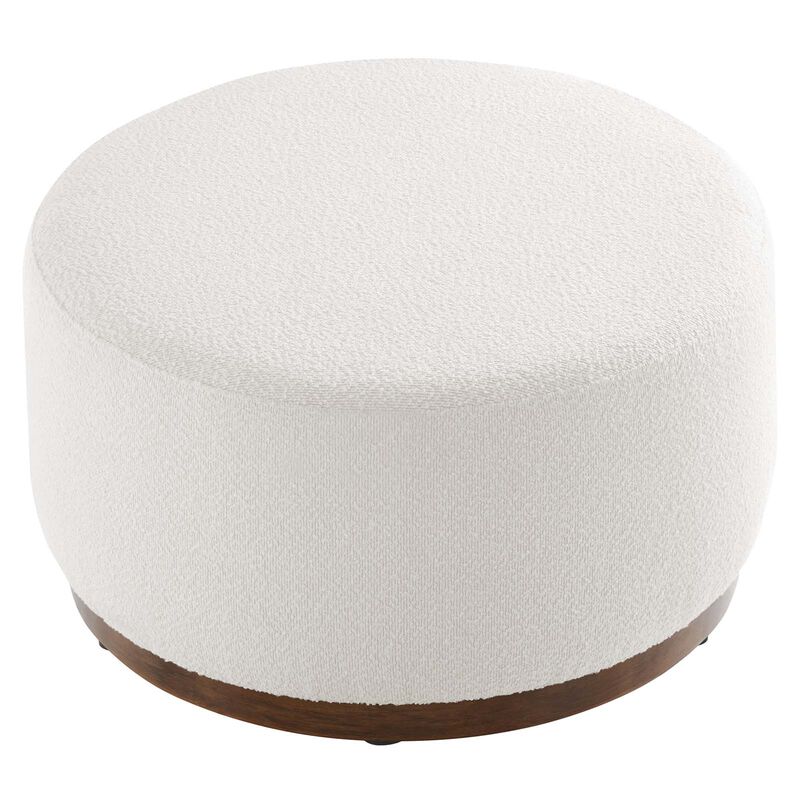Tilden Large 29" Round Boucle Upholstered Ottoman image number 3