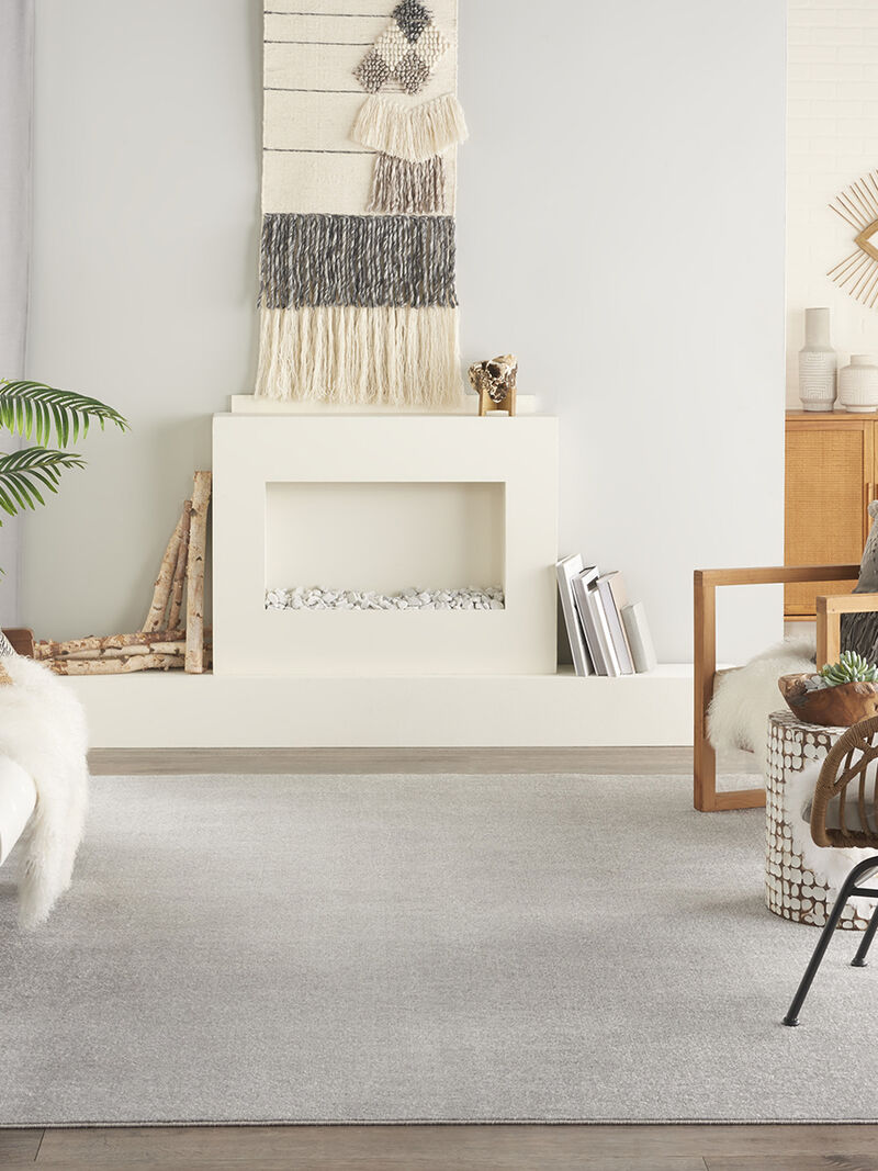 Nourison Essentials NRE01 Silver/Gray 7' x 10' Rug image number 9