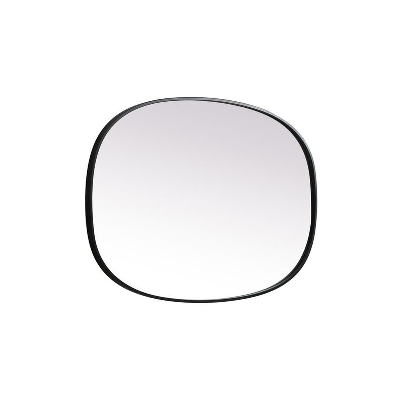 Elegant Decor Metal Frame Oval Mirror 27x40 Inch in Black