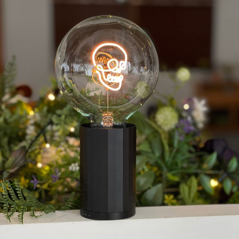 Bulb SKULL Amber with Base Table Lamp PORTABLE Rose Gold image number 1