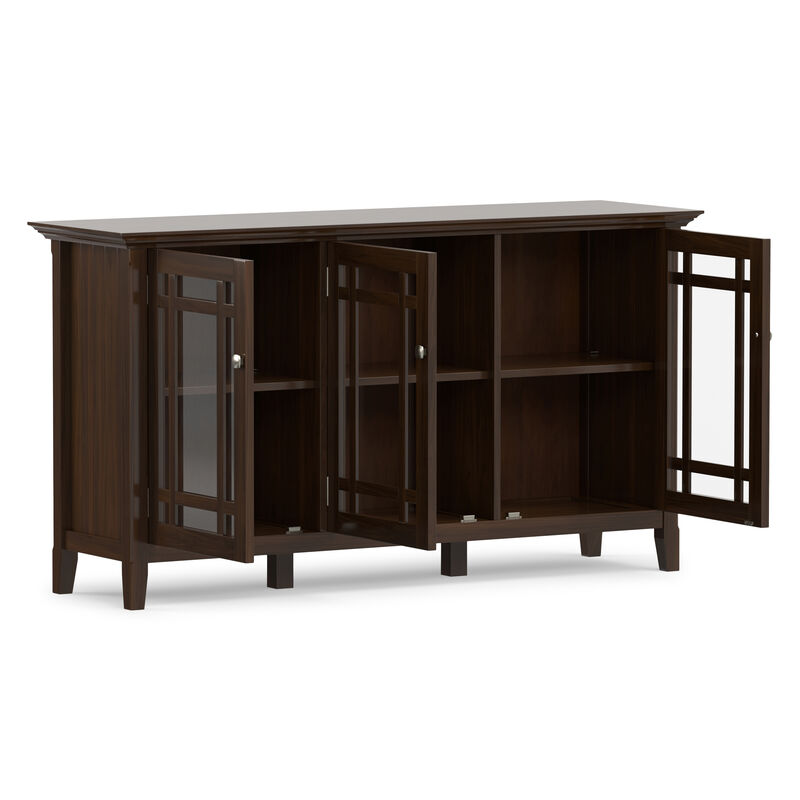 Bedford SOLID WOOD 62 inch Wide Transitional Wide Storage Cabinet in Dark Tobacco Brown image number 4