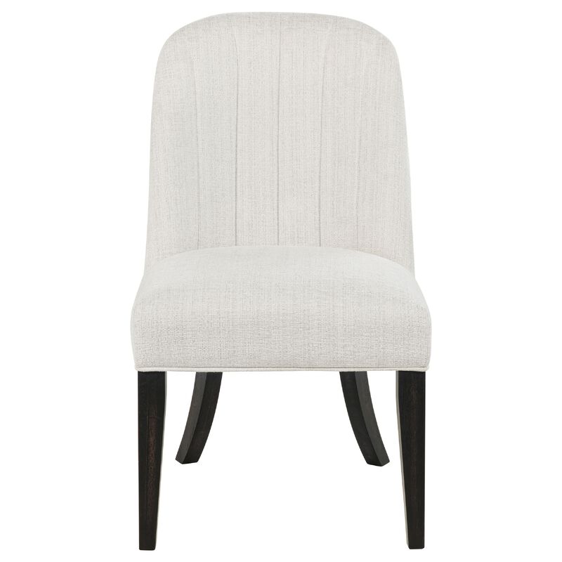Lina Dining Side Chair Set of 2, Cream Upholstery, Brunished Black image number 3