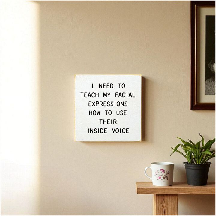 Funny Facial Expressions Wooden Sign Home Office Wall Decor