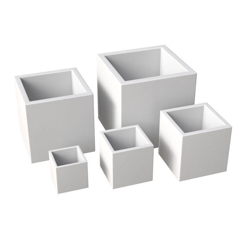 LeisureMod Fern Planter Set White